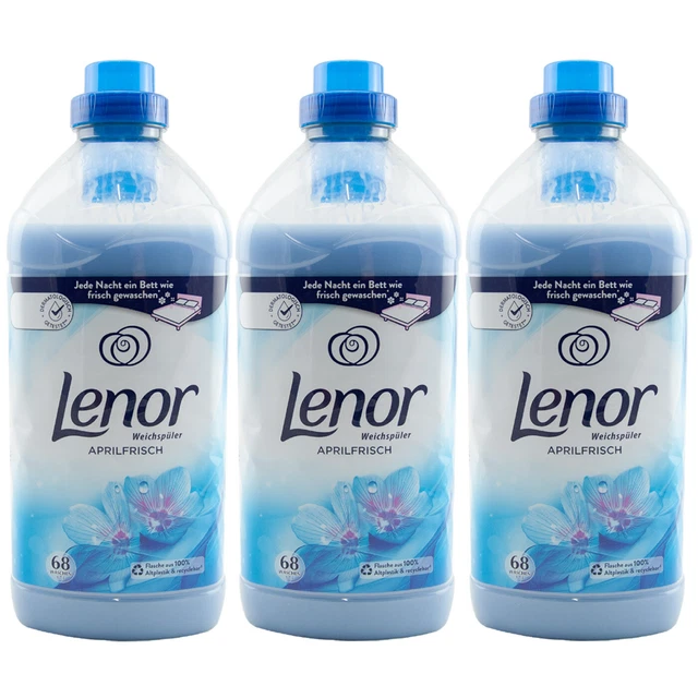 Lenor Fabric Softener April Fresh 3 X 57.5oz 68 Wl - Dermatologically Tested