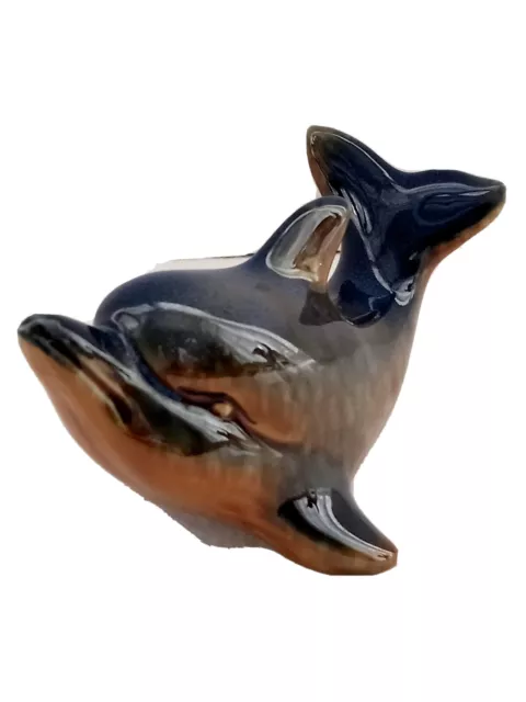 Dolphin | Ceramic Figurine | Blue & mottled brown