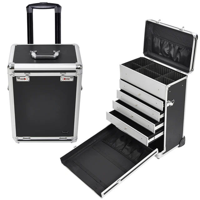 Byootique Rolling Makeup Case Artist Travel Organizer Jewelry Lockable Storage