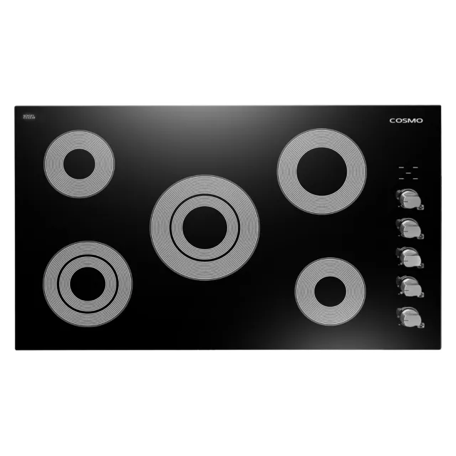 Cosmo 36 in. Electric Ceramic Glass Cooktop with 5 Burners, Dual Zone Elements