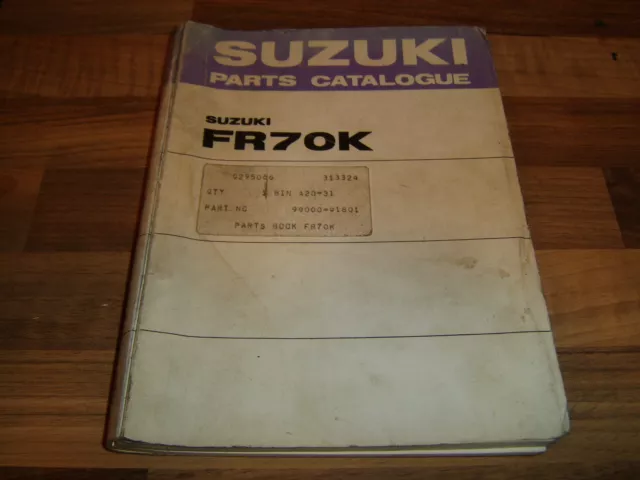 Suzuki Fr70 Fr 70 K Motorcycle Parts Catalogue Manual