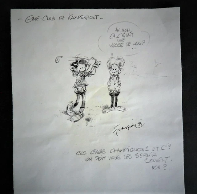 DESSIN INÉDIT GASTON Lagaffe de FRANQUIN 1994 (Repro) EUR 99,00 ...