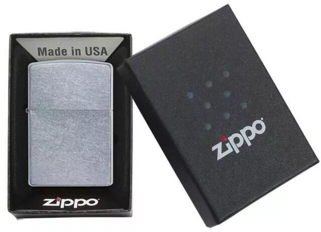 Genuine Zippo Street Chrome Lighter Best Wind Resistant Made In USA Classic