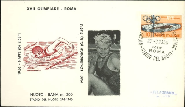 🏅 Olimpiade Roma 1960 - Anita Lonsbrough (G.B.) Oro Nuoto 200 mt rana donne