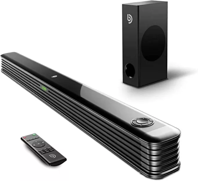 Soundbar 2.1 con Subwoofer Wireless, Soundbar TV 2.1 Perfetto per Hometheater