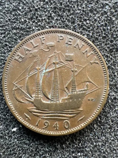 George VI Half Penny Coin 1940