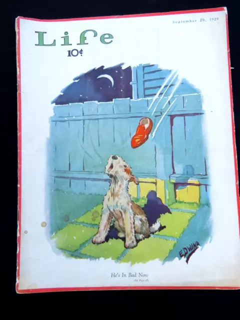 Life Magazine September 20, 1929 Humor, Cartoons, Flapper Lucky Ad