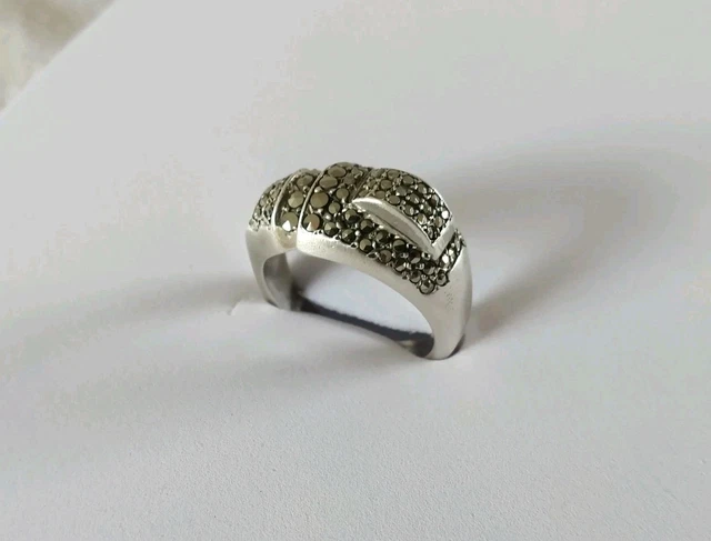 Bague Art Déco En Argent Massif 800 - Ancienne, Poinçonné, Style Cocktail - Occasion