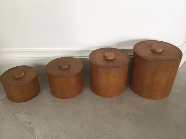 Mid Century teak canister set 1970s retro