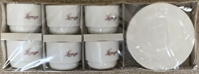 Lavazza coffee cup saucer set x2 Cafe-Razzi San Francisco Espresso Latte  4.5 oz