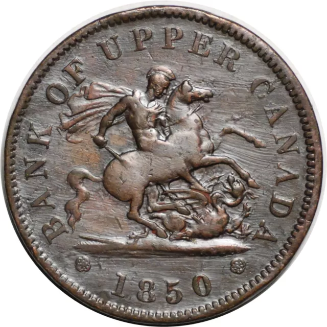 1850 Bank of upper Canada - One Penny Bank Token