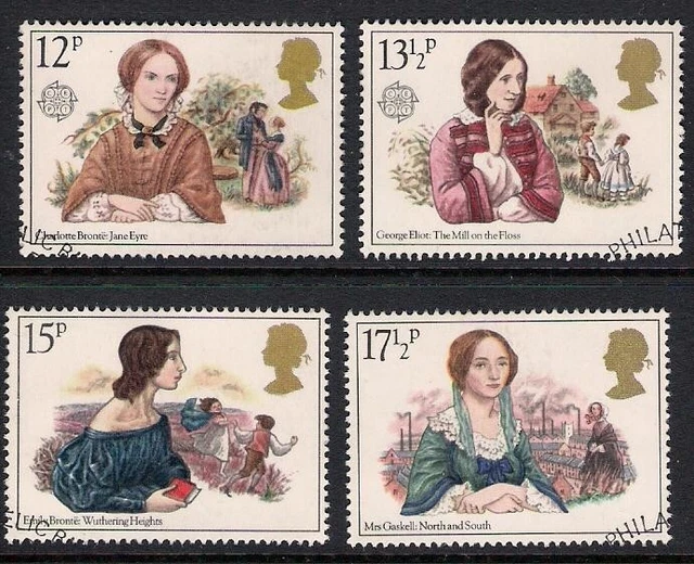 GB 1980 sg1125-28 Autrici famose Bronte G Eliot Signora Gaskell Set Finemente Usato