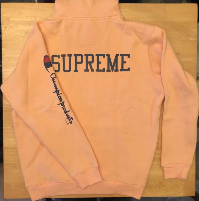 SUPREME X CHAMPION Hoodie Peach size Large 190.00 PicClick