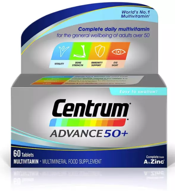 Centrum Advance 50 Plus Multivitamins and Minerals tablet, 60 tablets