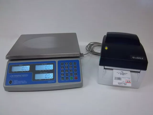 SWS-PCS-60 lb Price Computing Scale Lbs Kgs Oz Barcode Printer Thermal Label