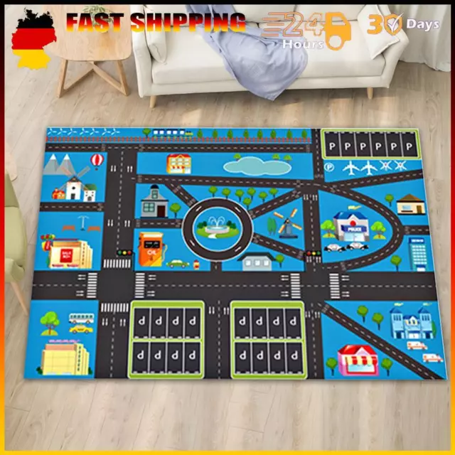 Neu Kinderteppich City Life Straßenverkehr Teppich Spielmatte Autoteppich (50*80