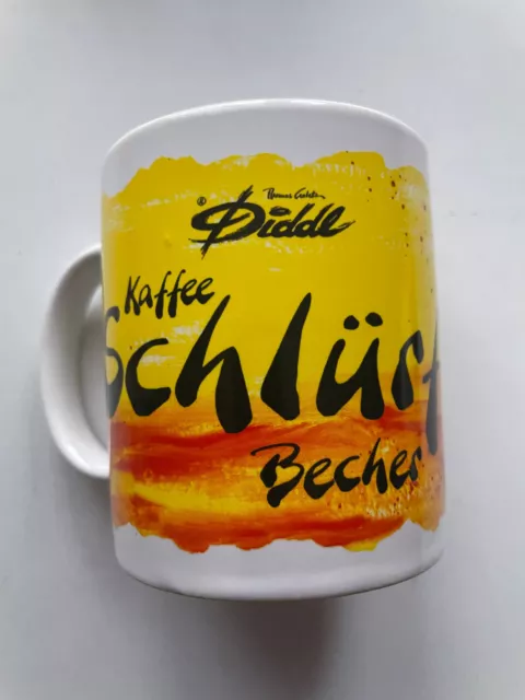 Diddl Tasse / Becher Freundschaftsbecher, neu, Aufschrift "Kaffeeschlürfbecher"