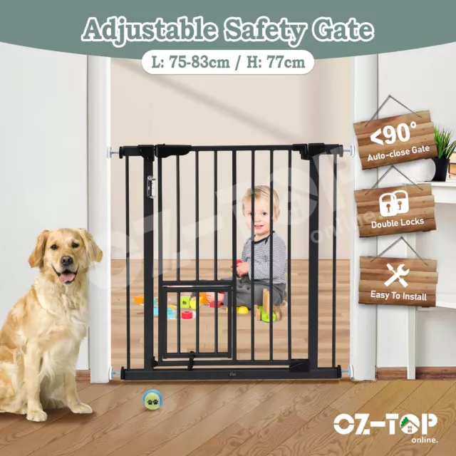 Kids Safety Dog Gate Adjustable Pet Barrier Security Guard Safe Fence for Stairs