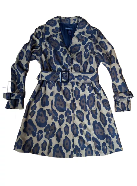 INC International Concepts Trench Coat | Large Leopard Print | Size Medium