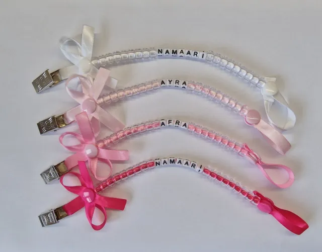 Personalised Dummy Clip. Any Name. Any colour. Plastic metal clip 2