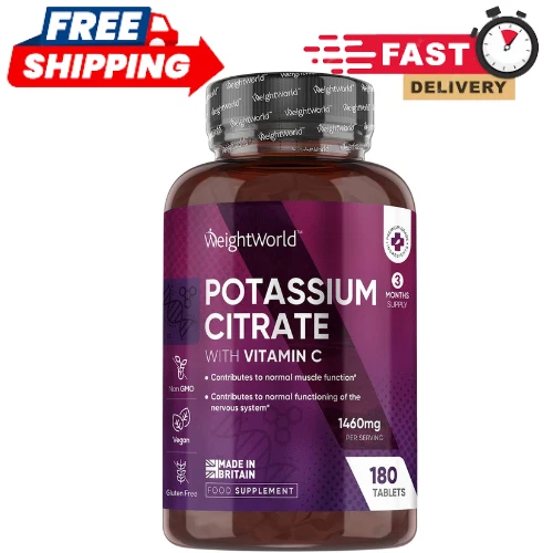 POTASSIUM SUPPLEMENT 1460MG with Vitamin C High Strength Citrate 180 Tablets £16.99 PicClick UK