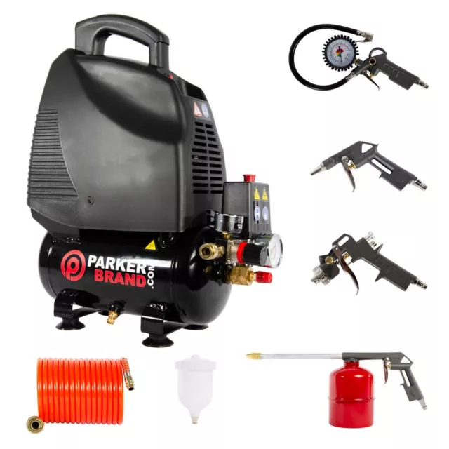 6 Litre Air Compressor & Tool Kit - 5.7 CFM, 1.5 HP, 6L, 115PSI