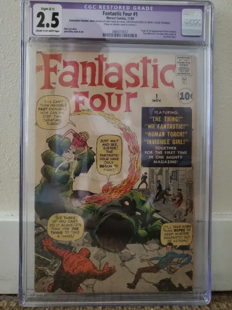 Fantastic Four #1 CGC 2.5 (Restoration) Marvel Comics 11/61 1st App