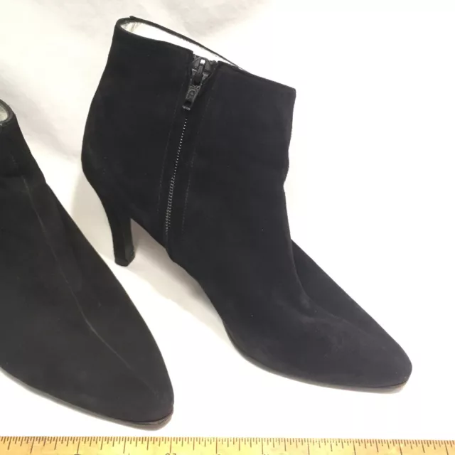 Robert Clergerie Ankle Boots Suede Leather Heels Black 7.5 US MADE IN FRANCE 38