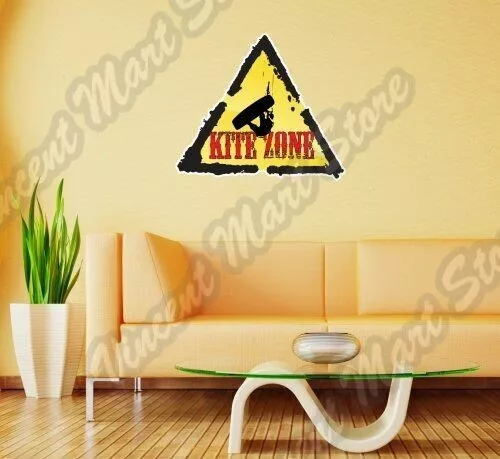 Kite Zone Sign Kiteboarding Kitesurfing Wall Sticker Interior Decor 22"X22"