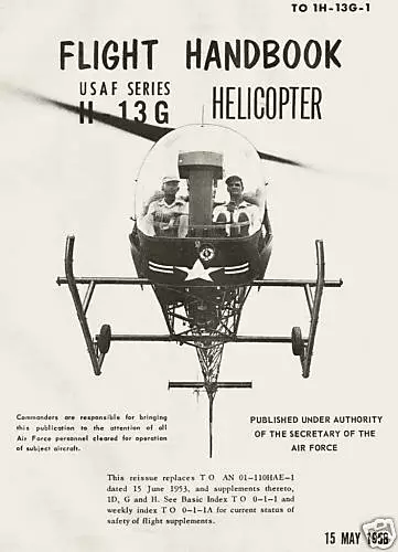 BELL H-13G SIOUX ( MODEL 47 ) HELICOPTER / TO 1H-13G-1 .         DOWNLOAD or DVD