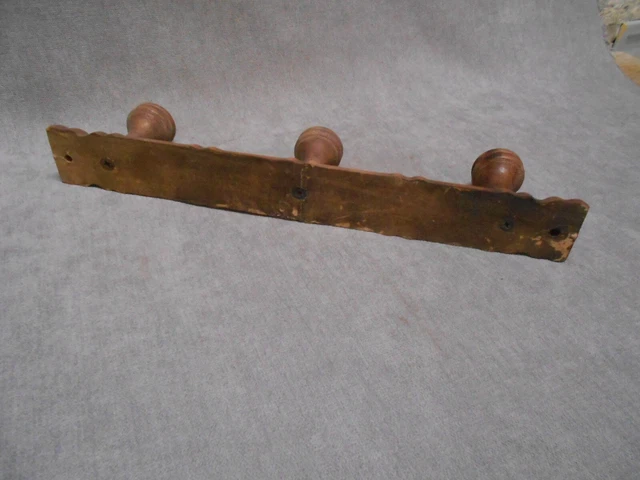 French Vintage WOOD Coat & Hat Rack Clothing Hanger 5