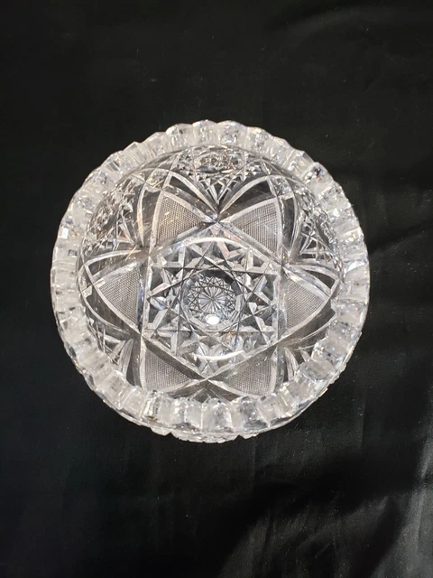 American Brilliant Period Deep Cut Crystal Round Bowl
