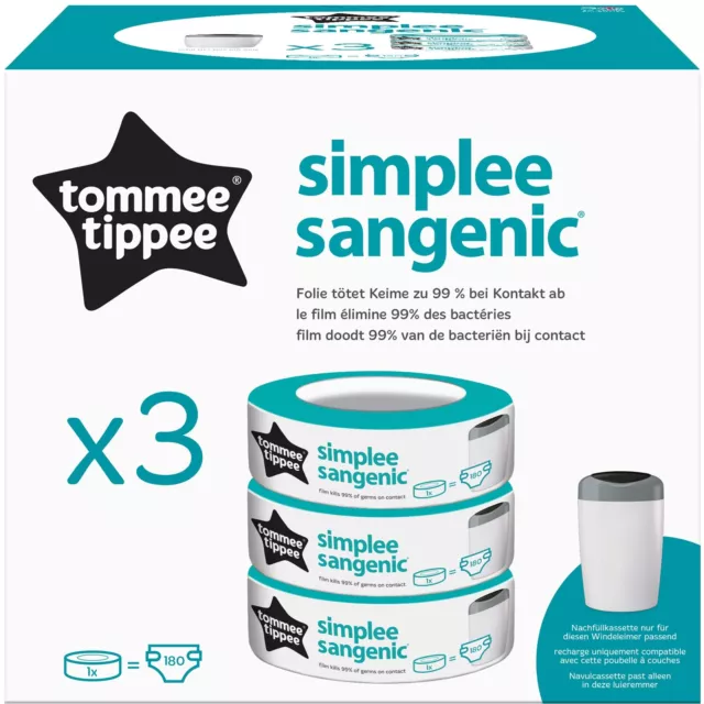 Tommee Tippee Simplee Sangenic Nachfüllkassetten 3er Pack NEU