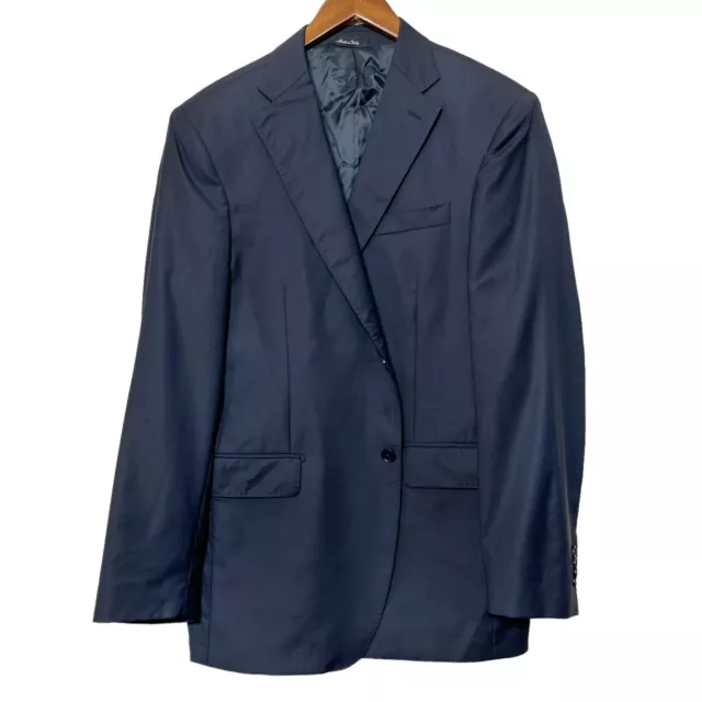 Luciano Barbera Blazer Suit Jacket Double Vent 2 Button Navy Wool Men’s 42R