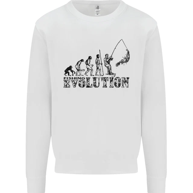 Felpa maglione Evolution of a Fisherman divertente pescatore bambini