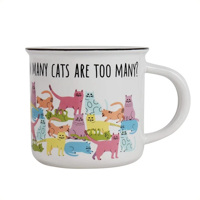 Cat Ceramic White Coffee Cup | Cat Merchandise and Accessory