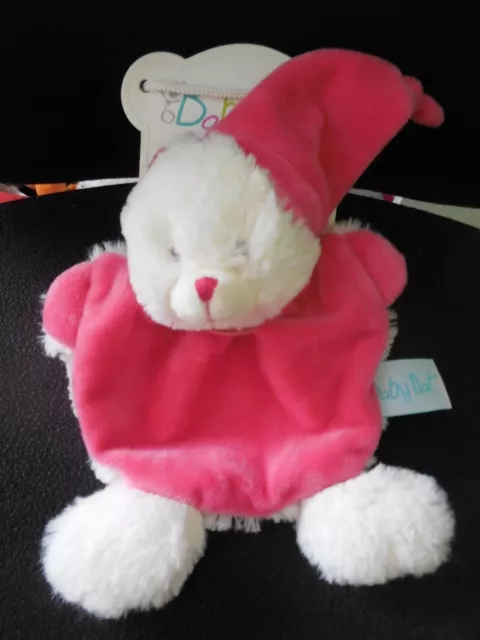 doudou plat ours rose fushia Câlins BABY NAT'
