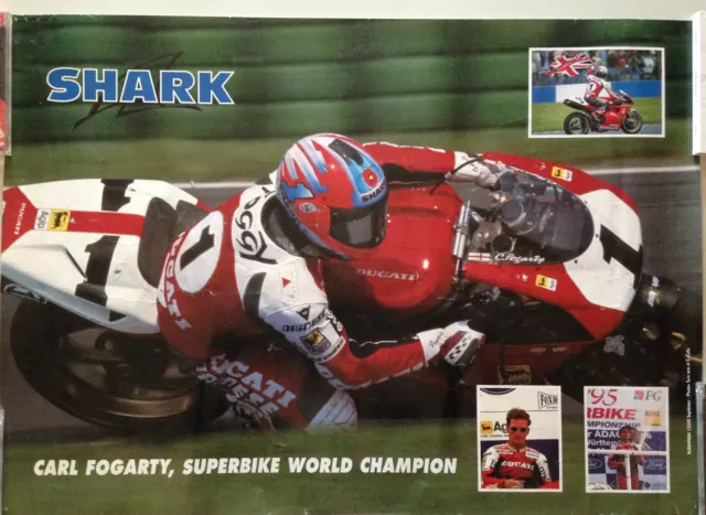 Rare Poster Shark Carl Fogarty Superbike World Champion // 50 X 70