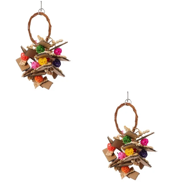 parrot rattan toy 2x Vogel Barsch Ausbildung Spielzeug Budgie Kauen Spielzeug Vö 7