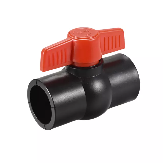 Robinet à Bille 1-1/4" Prise Fin Vanne pour Aquarium PomJardin Noir Rouge 1Pcs