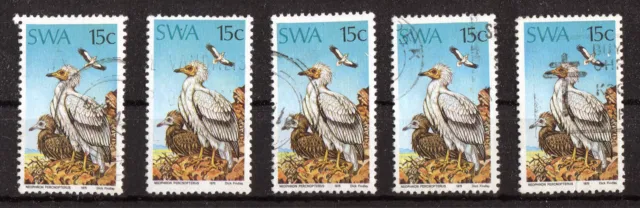 5 x Namibia Südwestafrika Nr. 405 gestempelt Motiv Vögel Birds Michel 70 € used