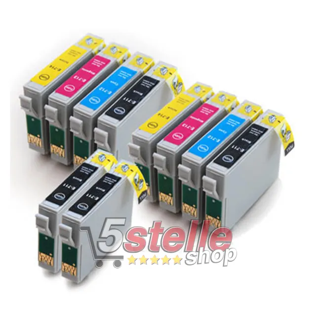 Kit 10 Cartucce Per Stampante Epson Stylus Sx110 Sx 110 Nero + Colore