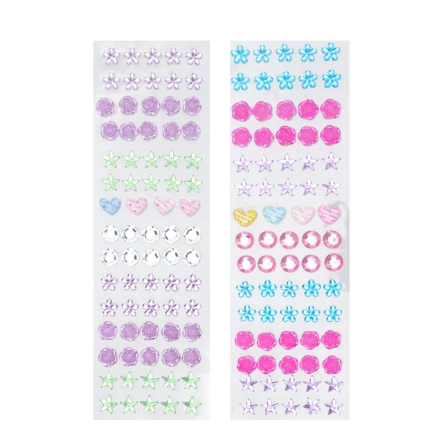 5 hojas hágalo usted mismo pegatina de diamante de color pegatina de cristal artificial exquisita