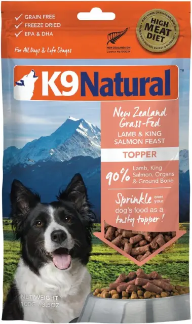 K9 Natural Grain-Free Freeze Dried Dog Food Topper or Meal Mixer (Lamb & King...