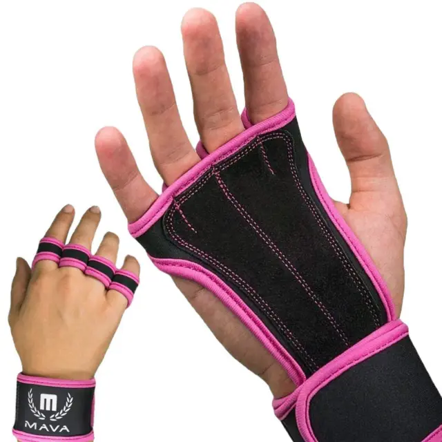 NEW Leather Padding Gloves Cross Training Wrist Support Power Lifting Fit Medium