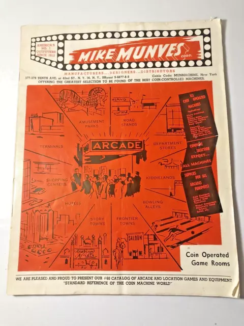 ORIGINAL 1950s MIKE MUNVES Catalog PENNY ARCADE COIN OP Music Machines 40 PAGES