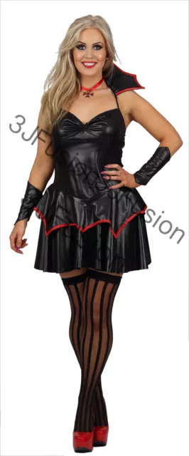 Adult Vampire Temptress Womans Fancy Dress Halloween Costume Gothic Ladies (EP)