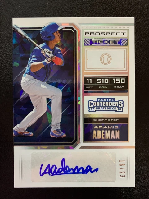 2018 Contenders Draft Picks Prospect Cracked Ice Ticket /23 Aramis Ademan Auto