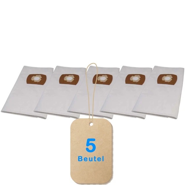 5-Pack Wet/Dry Vac Bags For Parkside Lidl 20L Vacuum – Fits PNTS 1300 F5, 1250, Heavy-Duty Paper