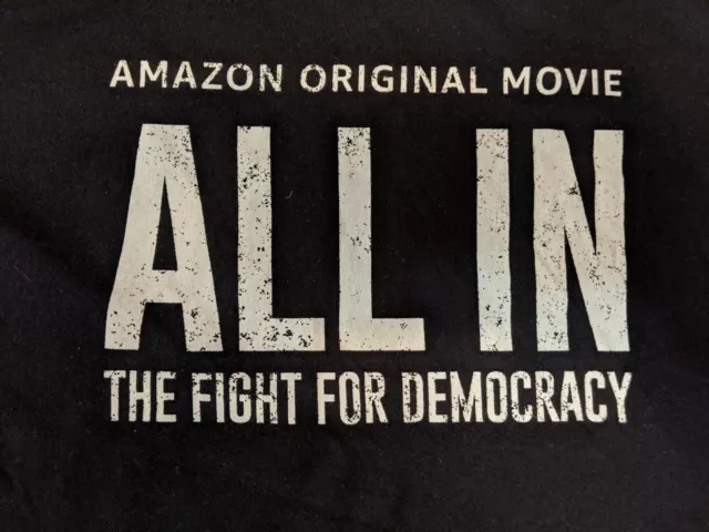 Amazon All In: A Fight For Democracy T-Shirt Noir Adulte Grand Warnock Abrams 2